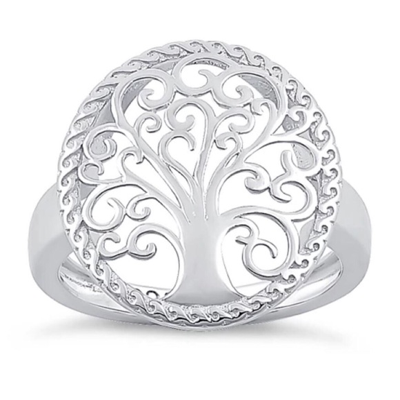 925 STERLING SILVER Large Tree Of Life Ring - Picture 12 of 15